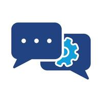 Settings Chat Color Icon. Speech Bubble with Gear Configuration Concept Silhouette Pictogram. Dialog Balloon and Cog Wheel Talk Service Icon. Isolated Vector Illustration.