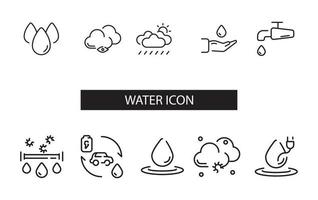 icono de agua y ahorrar agua y naturaleza icono diseño ilustración vector