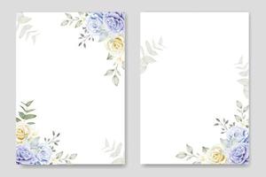 Beautiful Floral Roses Flowers Wedding Invitation Card template