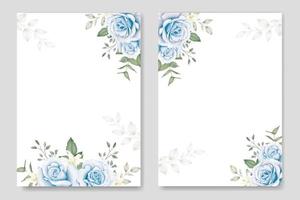 hermosa plantilla de tarjeta de invitación de boda azul marino vector