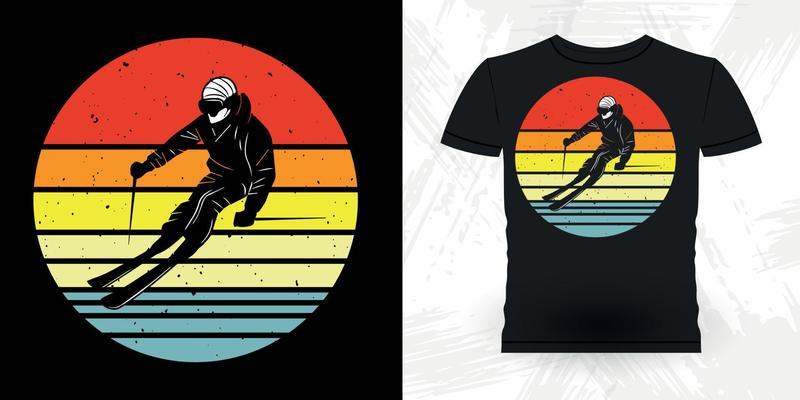 Ski Lover Funny Skiing Sports Retro Vintage Ski T-shirt Design