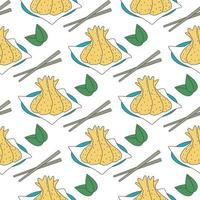 Tempura sketch seamless pattern vector illustration