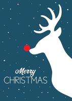 Christmas card design with red nosed reindeer vector