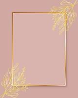 elegant frame design with glitter gold floral elements vector