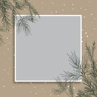 vintage Christmas background with blank frame vector