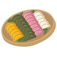 Songpyeon.Traditional Korean small rice cakes. vector