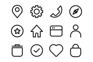 Set of basic web and applications icon design. Sign for design interfaces vector