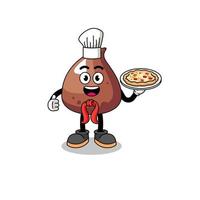 Illustration of choco chip as an italian chef vector