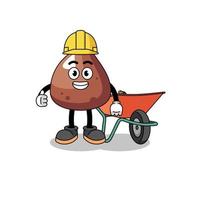 choco chip cartoon as a contractor vector