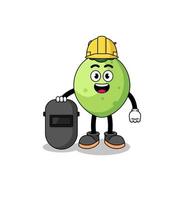 Mascot of coconut as a welder vector