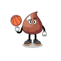 ilustración de choco chip como jugador de baloncesto vector