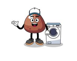 choco chip illustration as a laundry man vector