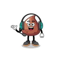 Mascot Illustration of choco chip as a customer services vector