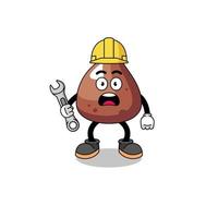 Character Illustration of choco chip with 404 error vector