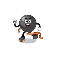 Mascot cartoon of comma symbol running on finish line vector