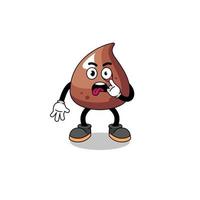 Character Illustration of choco chip with tongue sticking out vector