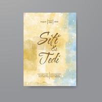 Wedding invitation with abstract watercolor background vector