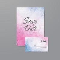 Wedding invitation with abstract watercolor background vector