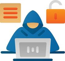 diseño de icono de vector de hacker de código