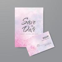 Wedding invitation with abstract watercolor background vector