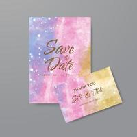 Wedding invitation with abstract watercolor background vector