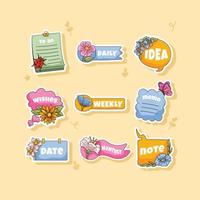 Spring Journal Sticker Template vector