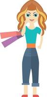 girl shopping vector illustration on a background.Premium quality symbols.vector icons for concept and graphic design.