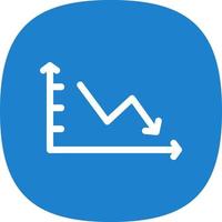 Declining Line Graph Vector Icon Design