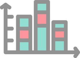 Stacked Bar Chart Vector Icon Design