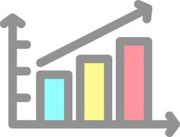 Escalating Bar Graph Vector Icon Design