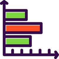 Horizontal Bar Chart Vector Icon Design