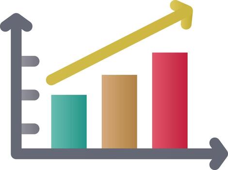 Escalating Bar Graph Vector Icon Design