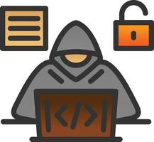 diseño de icono de vector de hacker de código