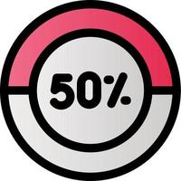 Half Pie Chart Vector Icon Design