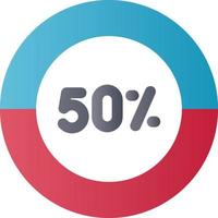 Half Pie Chart Vector Icon Design