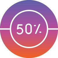 Half Pie Chart Vector Icon Design