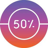 Half Pie Chart Vector Icon Design