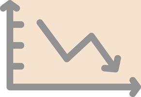 Declining Line Graph Vector Icon Design