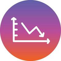 Declining Line Graph Vector Icon Design