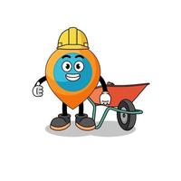 location symbol cartoon as a contractor vector