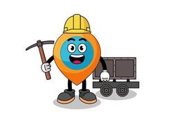 Mascot Illustration of location symbol miner vector