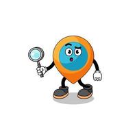 Mascot of location symbol searching vector