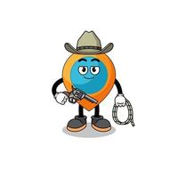 Character mascot of location symbol as a cowboy vector