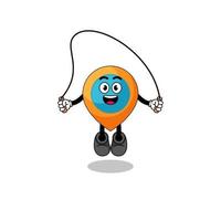 location symbol mascot cartoon is playing skipping rope vector