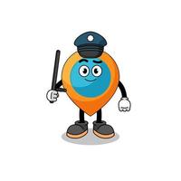 Cartoon Illustration of location symbol police vector