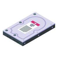 Computer disk icon isometric vector. Sd card vector