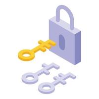 Padlock solution icon isometric vector. Business data vector