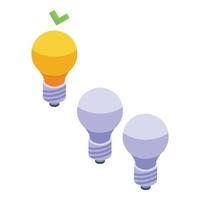 Business bulb idea icon isometric vector. Digital data vector