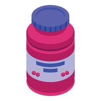 Cherry gem icon isometric vector. Jelly candy vector