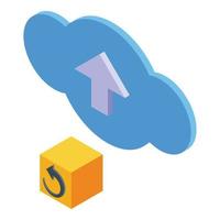 Cloud virtual tour icon isometric vector. Online video vector